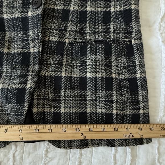Vintage Sportswear Blazer Womens S Wool Plaid Tartan Jacket Union USA Old Money - Picture 8 of 10